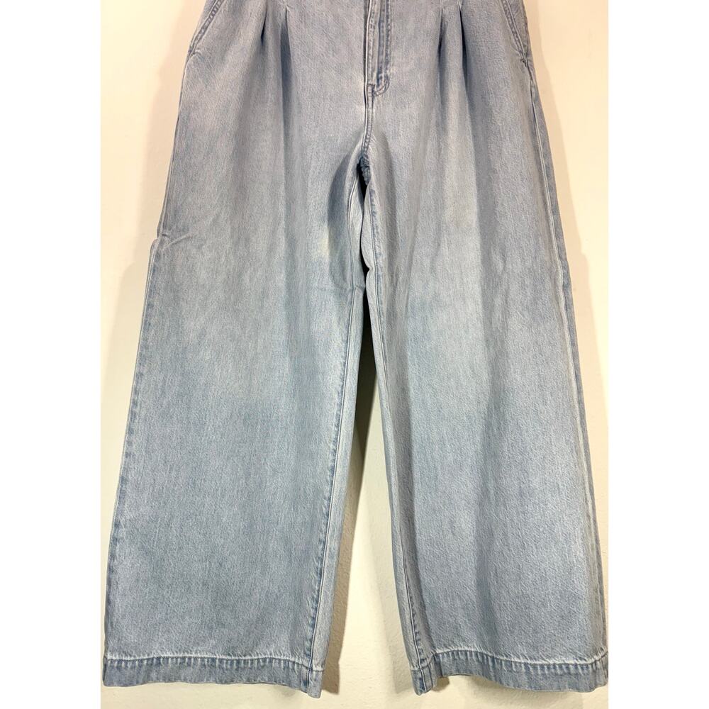 Madewell The Harlow Wide-Leg Jeans Airy Denim Sz 32 Noll Wash Pleated Baggy - Picture 7 of 14